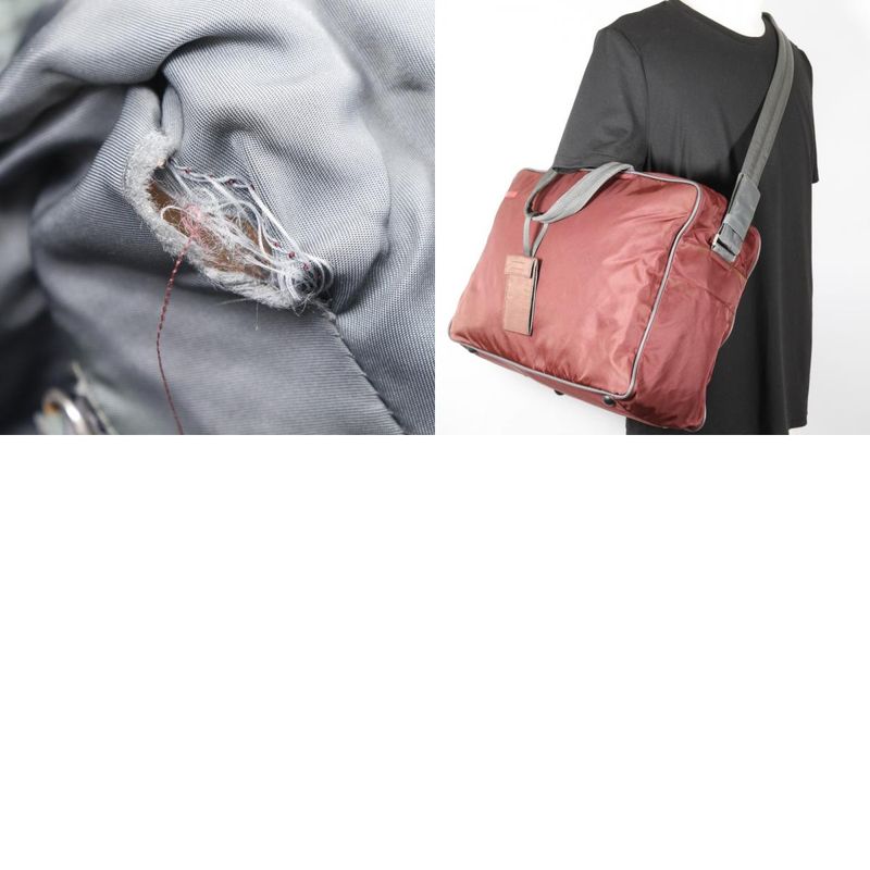 Prada Sports Prada Sports 2WAY Shoulder Nylon Red Brown Unisex Boston Bag