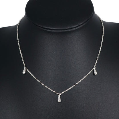 Tiffany & Co Teardrop 3P Silver 925 Ladies 4.3g Necklace