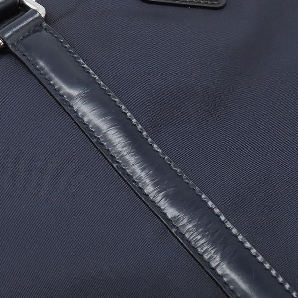 Prada 2way Bag Tessuto 2way Tote Bag Nylon Leather Navy Silver Hardware Navy