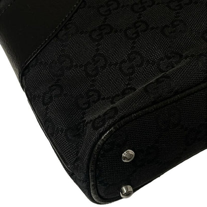 Gucci Tote Bag GG Pattern 113015 Black Leather