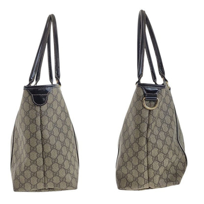 Gucci Beige Brown Gold Hardware GG Supreme Canvas 197953 Tote Bag Shoulder Bag