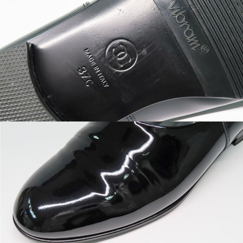 Chanel Loafers 25C G46194 Black Coco Mark 37 Patent Leather Enamel