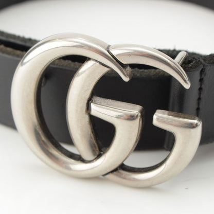 Gucci Leather GG Marmont Double G Slim Belt 414516 Black 7520