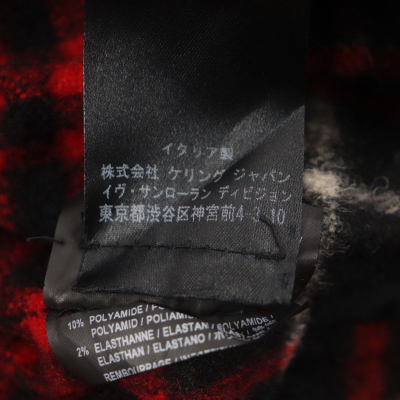  Saint Laurent Paris 486134 Checkered Lined Elbow Patch Cotton Double Zip Up