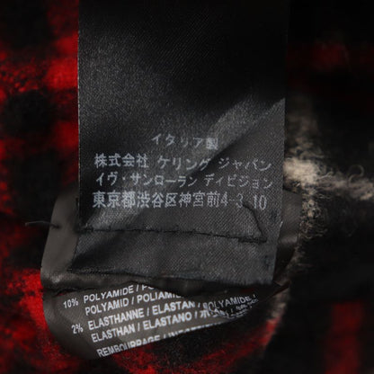  Saint Laurent Paris 486134 Checkered Lined Elbow Patch Cotton Double Zip Up