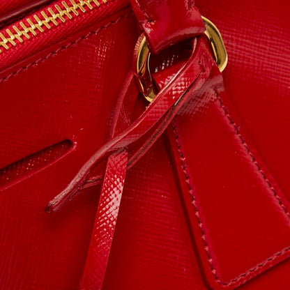 Prada Triangle Logo Plated Galleria Handbag Shoulder Bag 2WAY Bn2274 Red