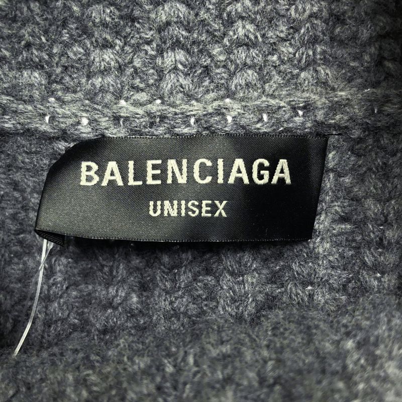 Balenciaga 23aw Cropped Sweater Low Gauge Cropped Wool Knit Sweater 771046