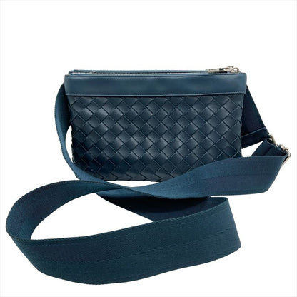 Bottega Veneta Intrecciato Duo Shoulder Bag Calfskin Green Silver Hardware