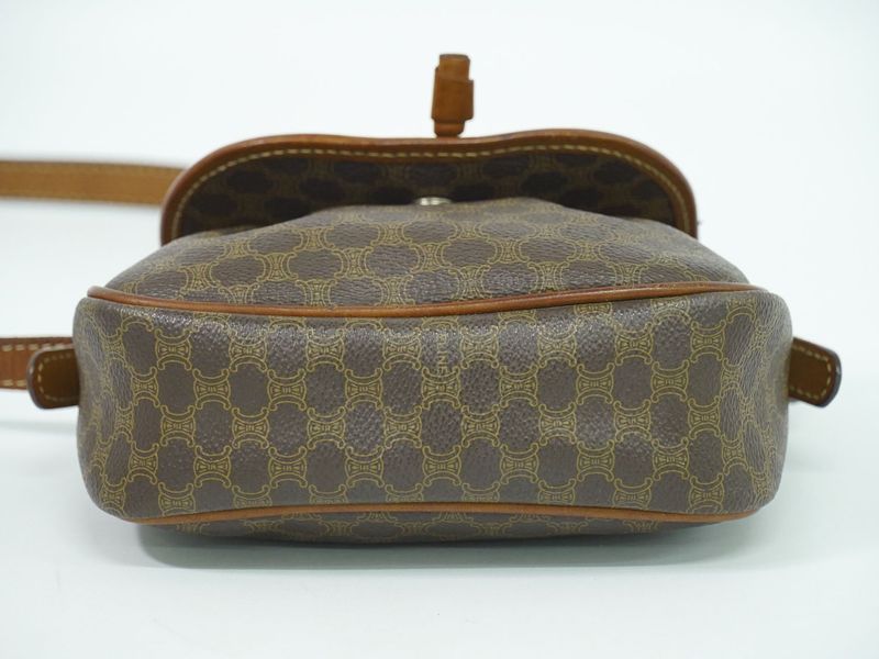 Authentic Celine Macadam Shoulder Bag Pochette PVC Brown Macadam Bag Pre-owned