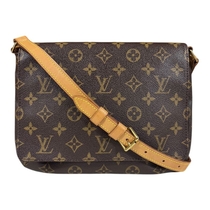 Louis Vuitton Musette Tango Monogram Shoulder Bag Monogram Canvas M51257 Brown