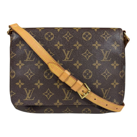 Louis Vuitton Musette Tango Monogram Shoulder Bag Monogram Canvas M51257 Brown