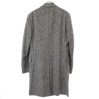 Hermes 15aw Multi-Fabric Double Breasted Tweed Coat Grey- 50