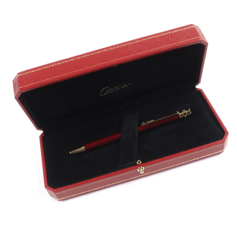 Cartier Santos De Cartier Ballpoint Pen With Logo Engraving Twist Mechanism