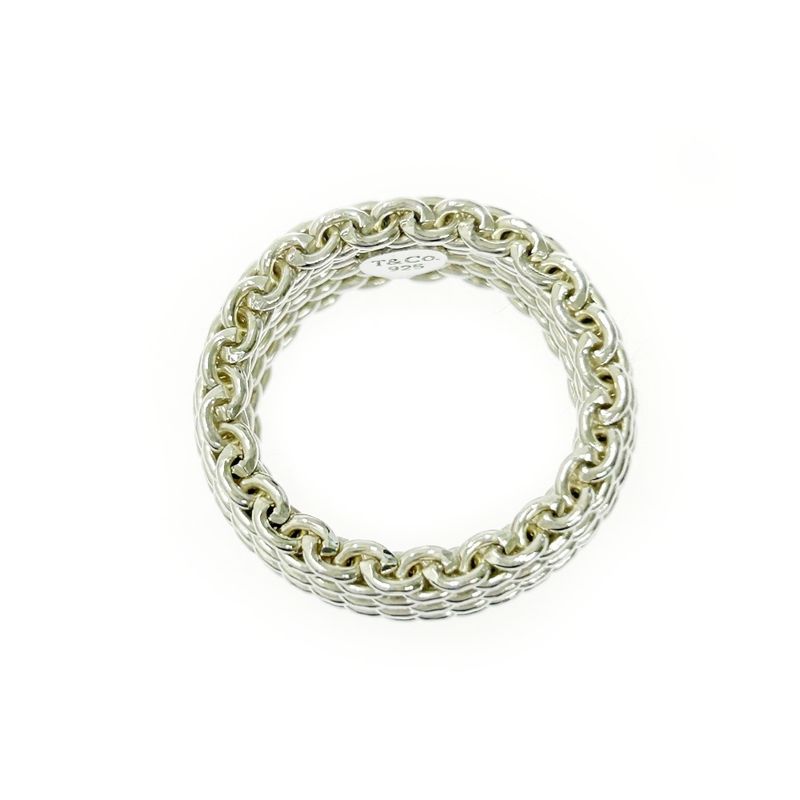 Tiffany & Co Silver Somerset Mesh Ring 8.6g 925 Engraved 412133 Ring
