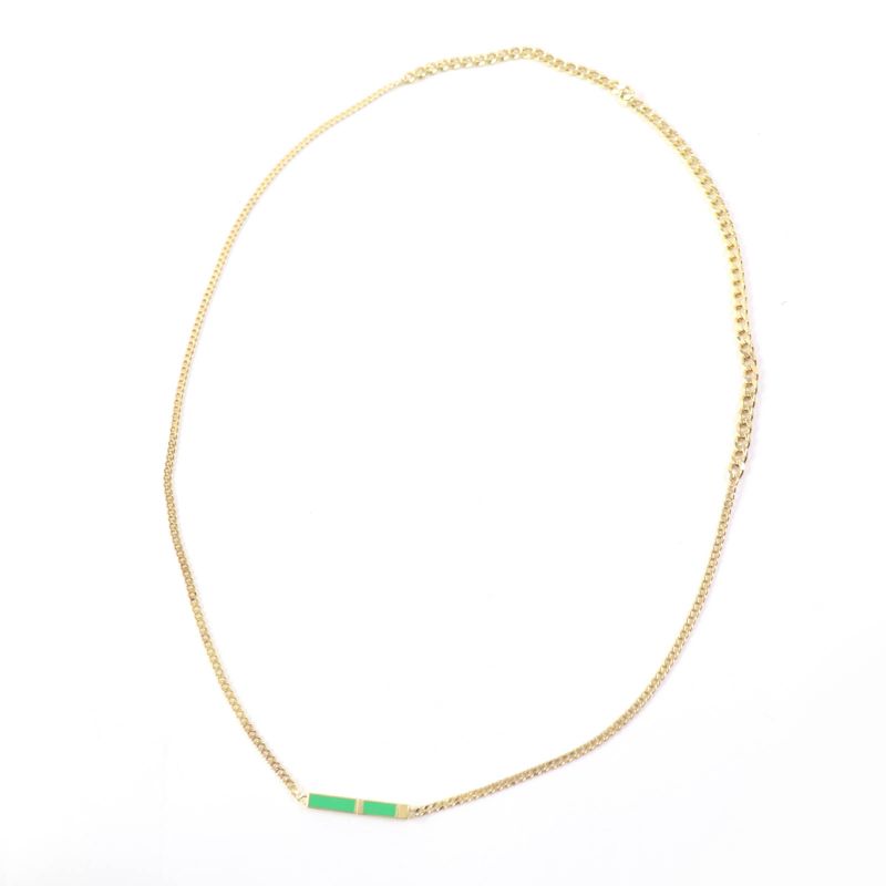 Bottega Veneta Ag925 Accessory Necklace Gold Green With Box And
