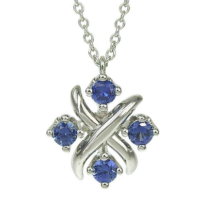 Tiffany & Co Jean Schlumberger Sapphire Necklace Pt950 Platinum Sapphire 40.5cm