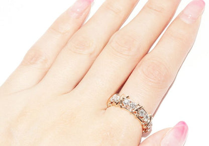 Tiffany & Co Ring 18K Pink Gold Pt950 16 Diamonds (114ct) Jean Schlumberger 16