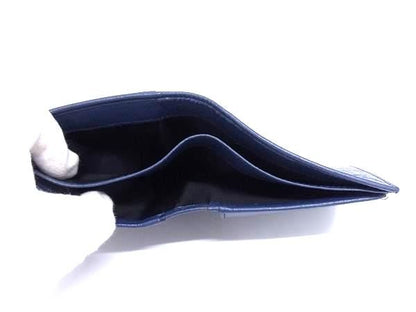 Balenciaga 542001 Square Coin Wallet Leather Bifold Wallet Navy