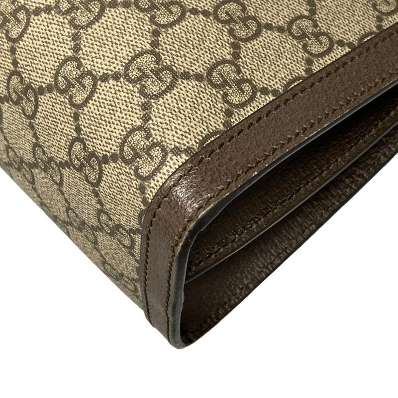 Gucci Shoulder Bag Ophidia/gg Supreme 503876 Beige Dark Brown Green And Red