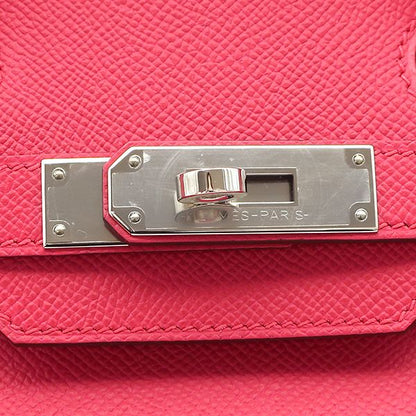 Hermes Handbag Birkin 30 Vaux Epson Rose Extreme Silver Hardware Y Engraved [box