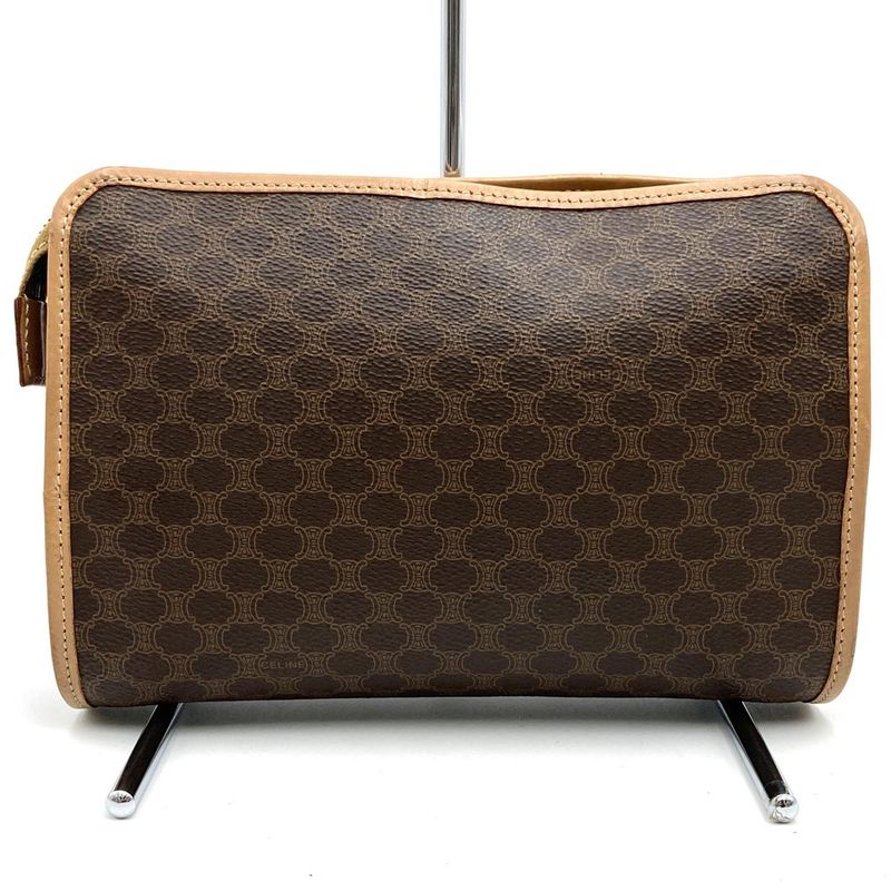 Celine M15/2 Second Bag Macadam Pattern PVC Brown Clutch Bag Ladies Men