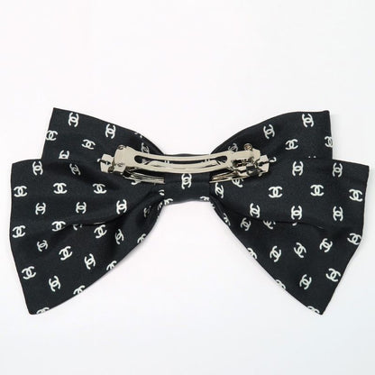 Chanel Valletta Aaa821 25P Coco Mark Ribbon Black Silk Hair Accessory