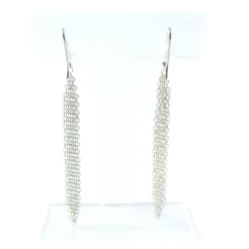 Tiffany & Co Elsa Peretti Mesh Tassel Earrings With Pearl Ag925