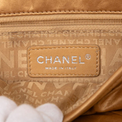 Chanel Matelasse Wild Stitch Vintage Crossbody Shoulder Bag Gold Leather Women