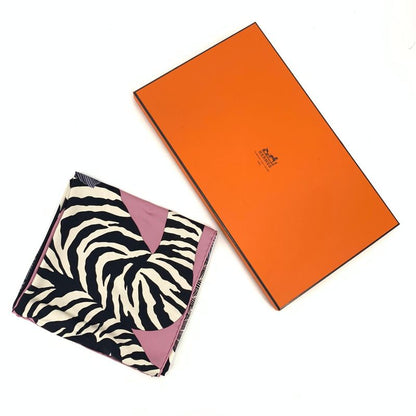 Hermes Carre 90 Zebra Pegasus Pink Scarf 100% Silk With Box