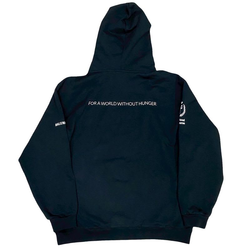 Balenciaga WFP World Food Programme Cotton Hoodie XS Size Men's Black