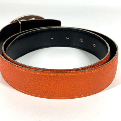 Hermes Belt Double H Logo Buckle Leather Orange