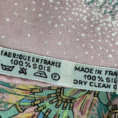 Hermes Carre 90 Silk Scarf FEUX Dartifice Flame Of Skill Pink