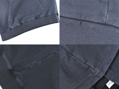 Authentic Saint Laurent Logo Hoodie Tops S Cotton Navy Men's Clothing Used