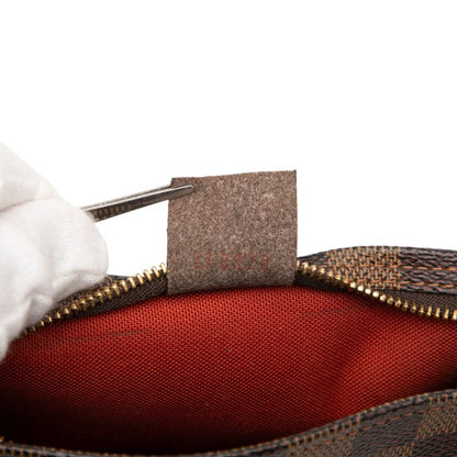 Louis Vuitton Damier Trousse Makeup Accessories Pouch Handbag N51982 Brown PVC