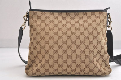 Gucci Web Sherry Line Shoulder Bag GG Canvas Leather 388926 Brown 3638n