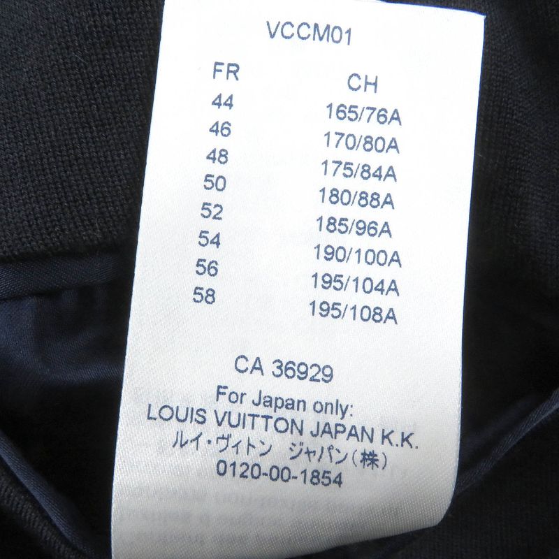 Louis Vuitton 21SS Wool Cotton Monogram Jersey Single Tailored Jacket Navy 46