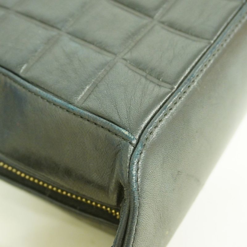 Chanel Shoulder Bag Choco Bar Lambskin Black Chien Pan Gold Hardware Women