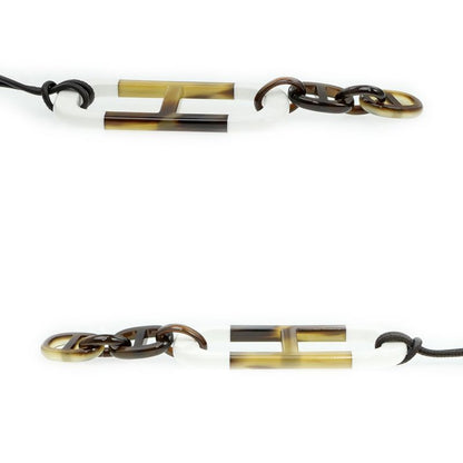 Hermes Necklace Amar Buffalo Horn White Brown Pendant Accessories-
