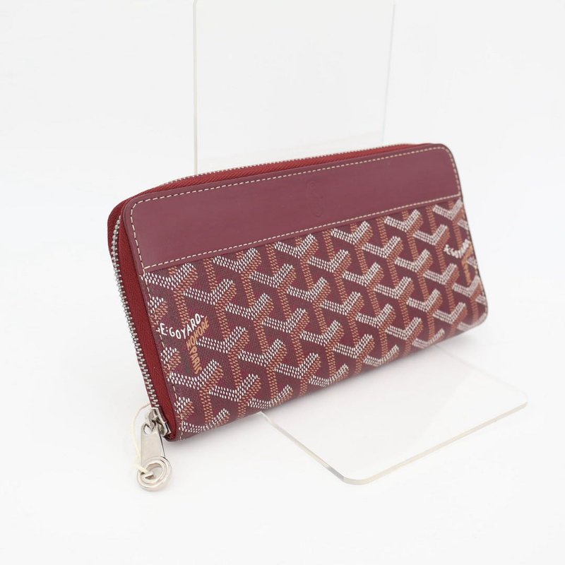 Goyard Matignon APM ZIP GM Men'swomen's Leather Coated Canvas Long Wallet