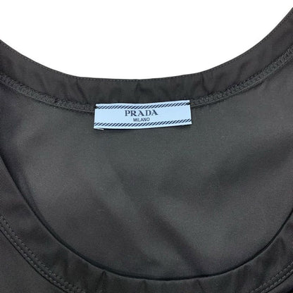 Prada Dress Recycled Polyamide Black Silver Re-nylon Triangle Logo 23 AW