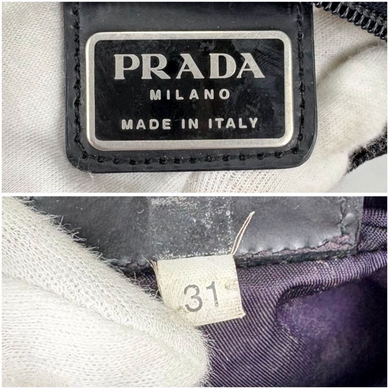 Prada Mini Shoulder Bag Pochette Triangle Logo Purple Tessuto Nylon