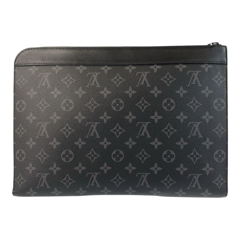 Louis Vuitton Monogram Eclipse Pochette Jules Black Grey Pvc/leather M82074