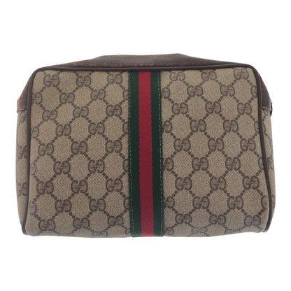 Gucci Vintage Sherry Line Old Gucci Beige Gold Hardware GG Supreme Canvas/leathe