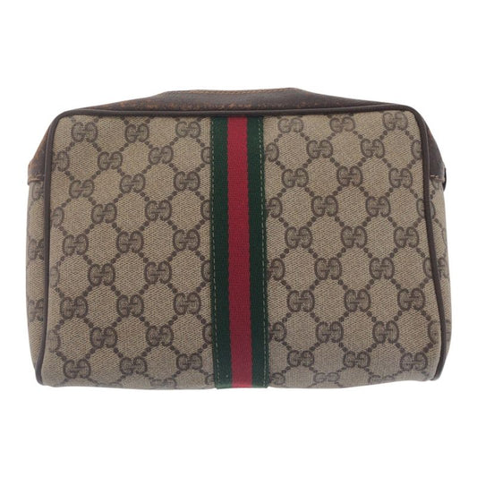 Gucci Vintage Sherry Line Old Gucci Beige Gold Hardware GG Supreme Canvas/leathe