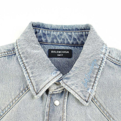 Balenciaga 22ss Oversize D Western Denim Vest 697785 Tdw14 Indigo S