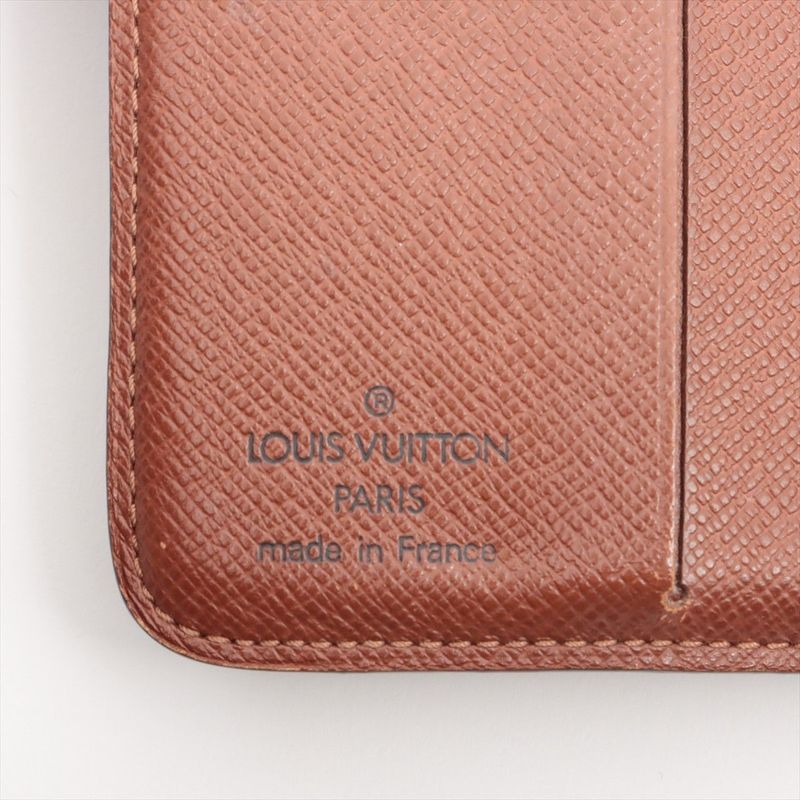 Louis Vuitton Monogram Compact Zip Fold Wallet M61667 Brown Made In France