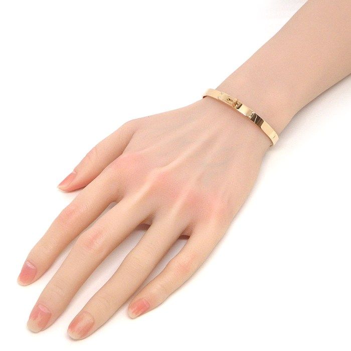 Hermes Bracelet Kelly PM H109032b 00SH 4 Points Diamonds Total 02ct 18K Pink