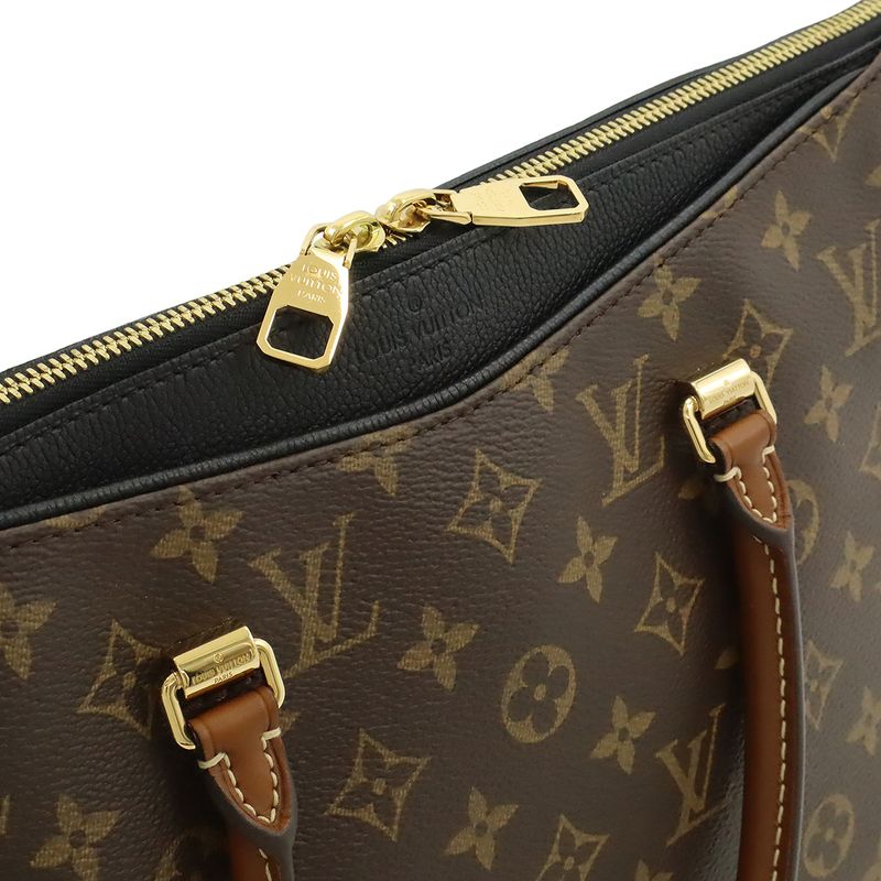 Louis Vuitton Monogram Pallas MM Handbag 2WAY Shoulder Bag Semi Shoulder Noir