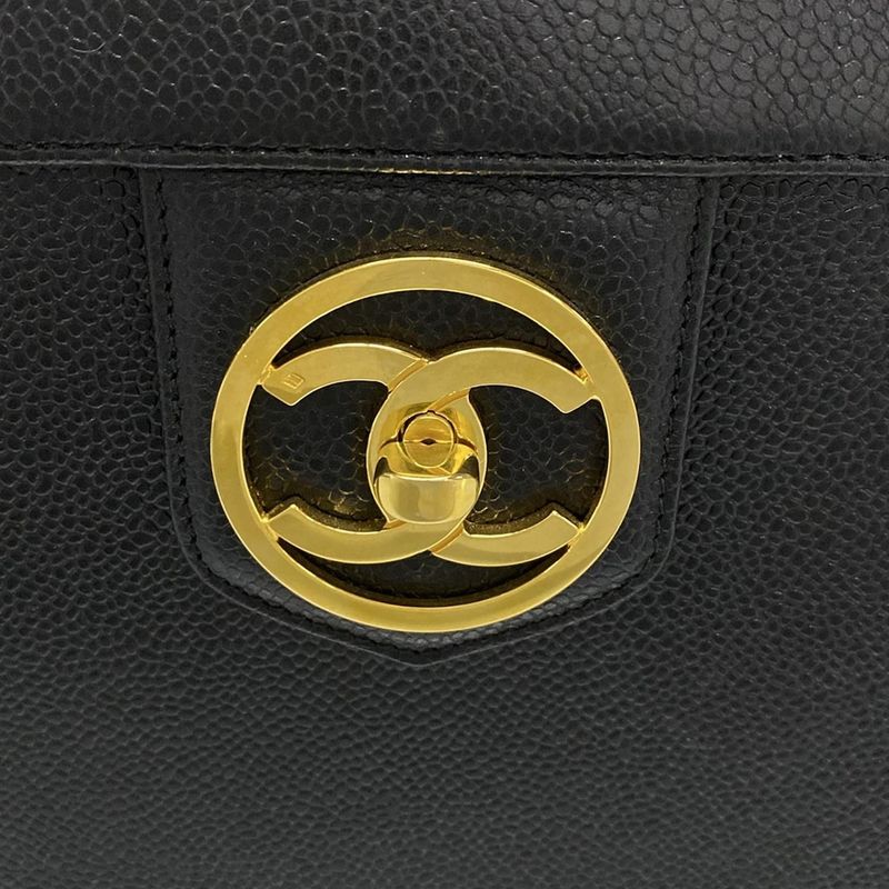 Chanel Vanity Bag - Black With Gold Hardware / Mirror