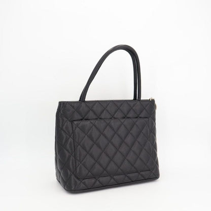 Chanel Chanel Medallion Tote Caviar Black Silver Hardware Bag